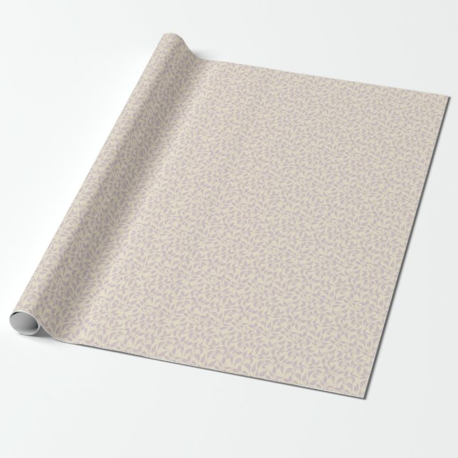Papel De Presente Folhagem Botânica Densa Folha Rústica Lilás Suave (Desenrolado)