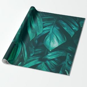 Papel De Presente folhagem da selva tropical, folha verde escura b