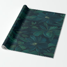 Folhagem Encantada: Folhas Verdes no Azul Escuro