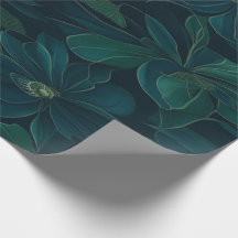 Folhagem Encantada: Folhas Verdes no Azul Escuro