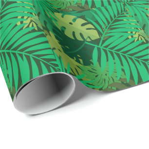 Papel De Presente Folhagem Exuberante da Selva Tropical