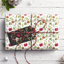 Folhagem Floral Elegante de Natal Aquarela