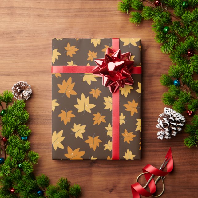 Papel De Presente Folhagem Rica de Outono (Presente de Natal)