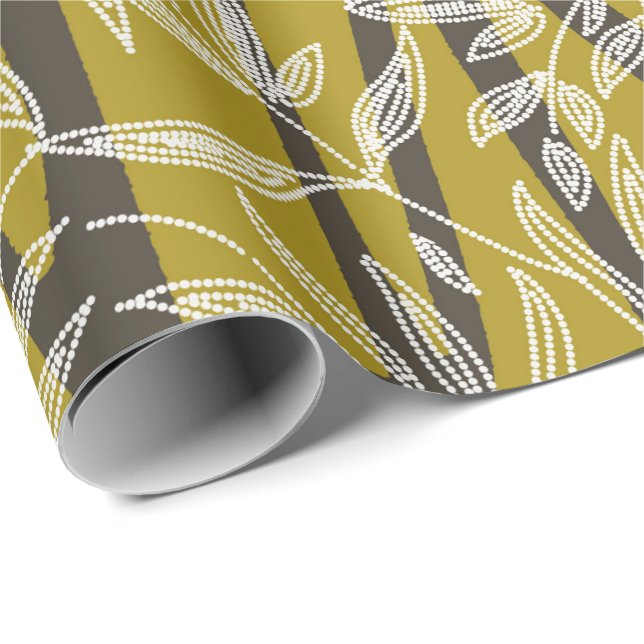 Papel De Presente folhagem tropical Formas geométricas verde lima (Ponta do rolo)