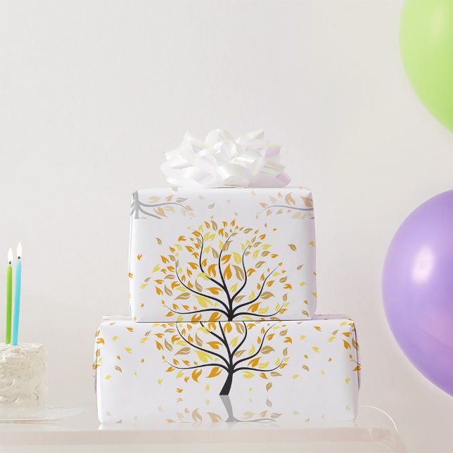 Papel De Presente Folhas Caindo De Uma Árvore (Criador carregado)