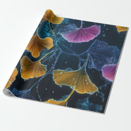 Papel De Presente Folhas Coloridas de Ginkgo Luminograma