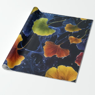 Papel De Presente Folhas Coloridas de Ginkgo Luminograma