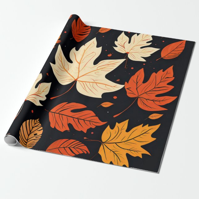 Papel De Presente Folhas Crisp: outono em tons suaves (Desenrolado)