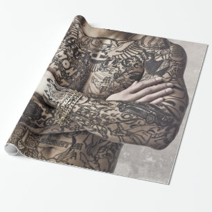 Papel De Presente Folhas da fotografia do tatuagem do corpo