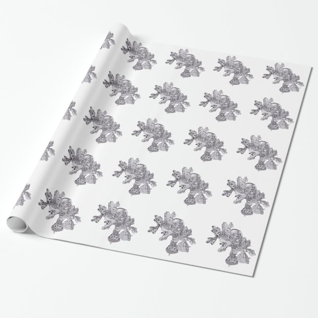 Papel De Presente Folhas da queda com bolotas (Desenrolado)