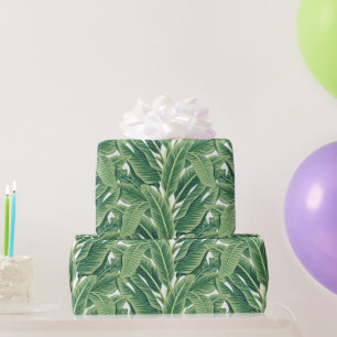Papel De Presente Folhas de Banana Tropical Verde