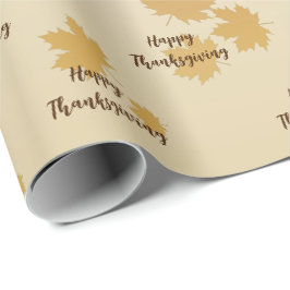 Papel De Presente Folhas de Bordo de Ação de Graças