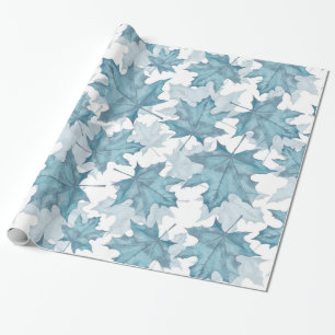 Papel De Presente Folhas de bordo. Teste padrão da aguarela
