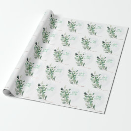 Papel De Presente Folhas de Eucalipto Verde