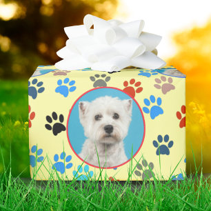 Papel De Presente Folhas de Fotos Personalizadas Cão-do-Pão-Pé-Pé-Pã
