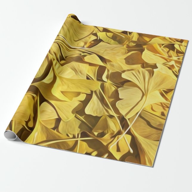 Papel De Presente Folhas de Gingko Fallen (Desenrolado)