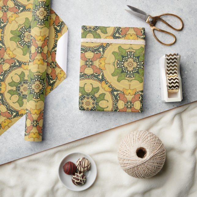 Papel De Presente Folhas de Ginkgo (Artesanato)