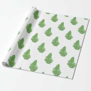 Papel De Presente Folhas de madeira de corante-d-água verde Elegante