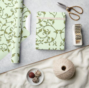 Papel De Presente Folhas de oliveira rolando