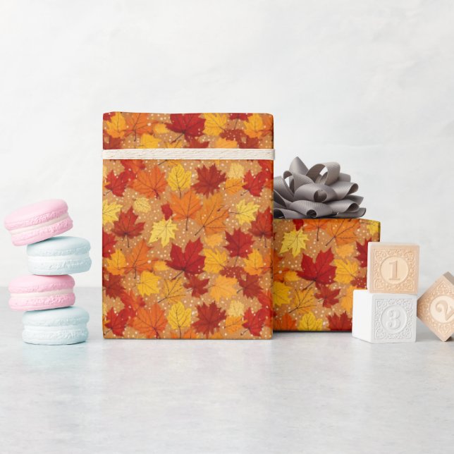 Papel De Presente Folhas de outono (Chá de bebê)