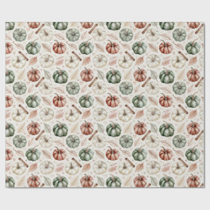 Papel De Presente Folhas de Outono Antigas e Canela – Outono Vintage
