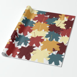 Papel De Presente Folhas de outono de Cores de Água Russas