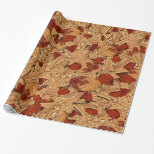 Papel De Presente Folhas de outono Molhadas