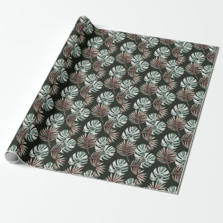 Papel De Presente Folhas de palma, monstera: aquarela tropical.
