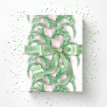 Folhas de Palmeira em Rosa e Verde