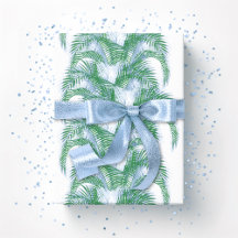 Folhas de Palmeira Pluma em Azul e Verde