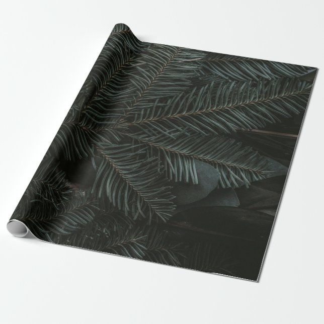 Papel De Presente Folhas de pinheiro verde (Desenrolado)