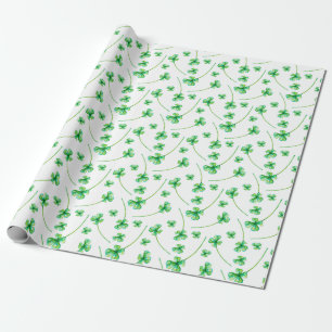 Papel De Presente Folhas do trevo da aguarela