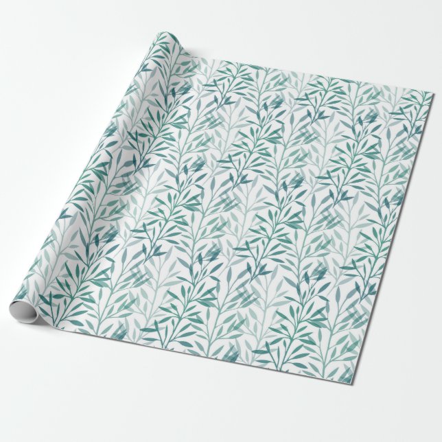 Papel De Presente Folhas e ramos transparentes (Desenrolado)
