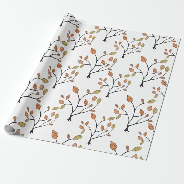 Papel De Presente Folhas Elegantes (Desenrolado)