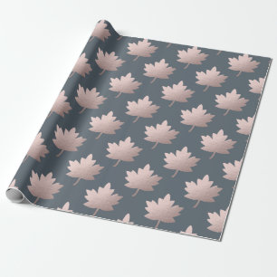 Papel De Presente folhas elegantes de ouro rosa