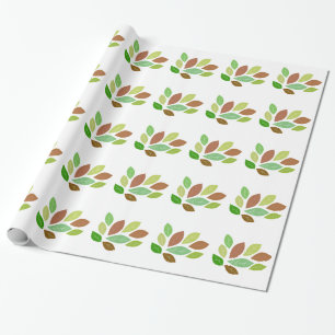 Papel De Presente Folhas Espalhadas