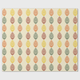 Papel De Presente Folhas Geométricas | Cores de Outono
