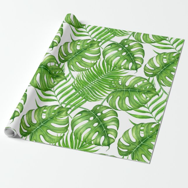 Papel De Presente Folhas tropicais (Desenrolado)