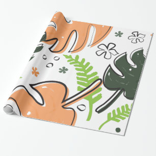 Papel De Presente folhas tropicais