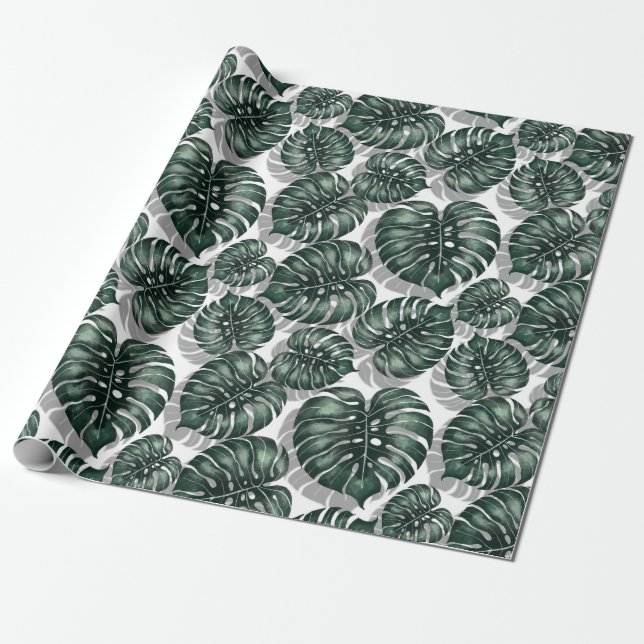 Papel De Presente Folhas tropicais (Desenrolado)