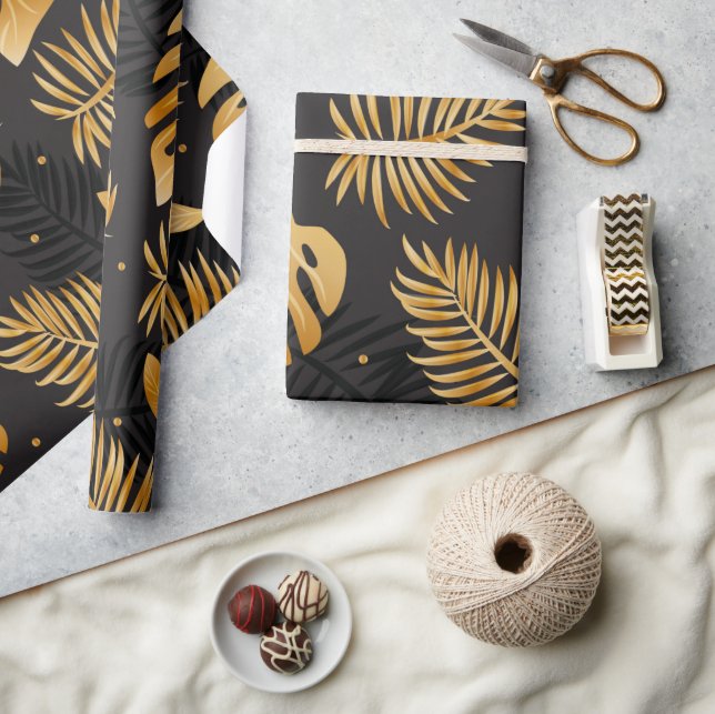 Papel De Presente Folhas Tropicais 14 (Artesanato)