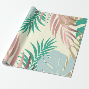 Papel De Presente Folhas tropicais bonitas