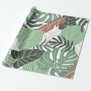 Papel De Presente Folhas tropicais de Verão, sem descontinuidades