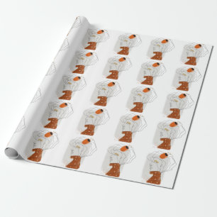 Papel De Presente Folhas Tropicais, Design de padrão sem costura.