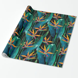 Papel De Presente Folhas tropicais do Schefflera que imitam flores