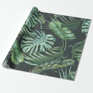 Papel De Presente Folhas tropicais, monstera, folha de bananeira, ga