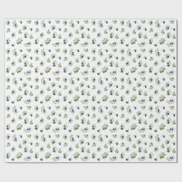 Papel De Presente Folhas Verde Oliva Padrão Floral Aquarela