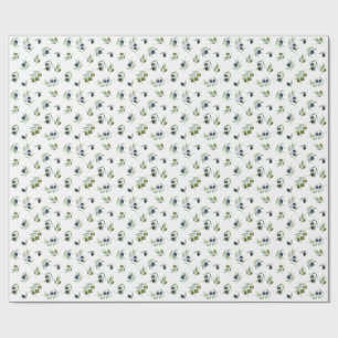 Papel De Presente Folhas Verde Oliva Padrão Floral Aquarela