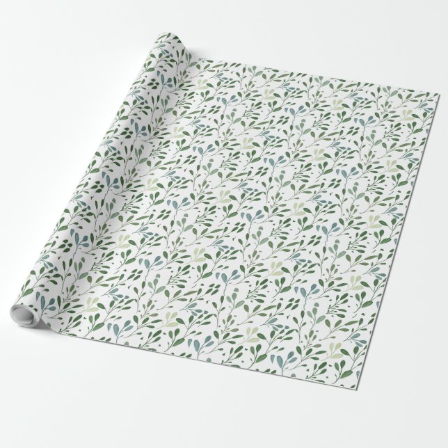 Papel De Presente Folhas verdes (Desenrolado)