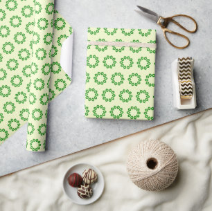 Papel De Presente Folhas verdes em círculo de amarelo